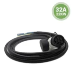 anschlusskabel-typ2-22kw-schwarz Foto eines Typ-2-Steckers, 3-phasiges 32-A-Kabel mit Kabel