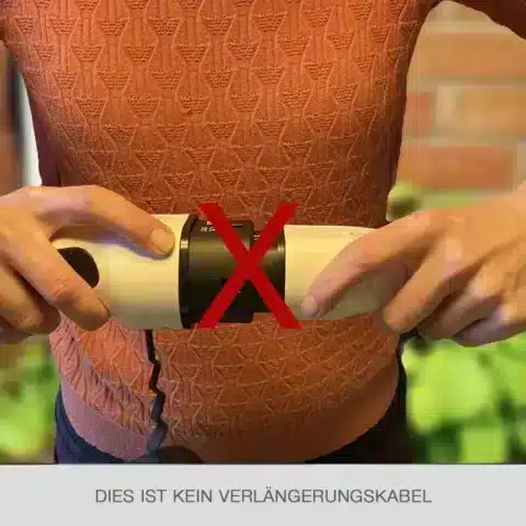 Foto, das zeigt, wie das Kabel nicht verwendet werden sollte