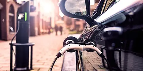 Photo of a vehicle charging at a Type 2 charging point