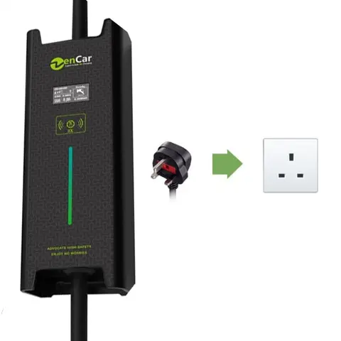 Photo of the unit and Schuko plug with a Schuko socket
